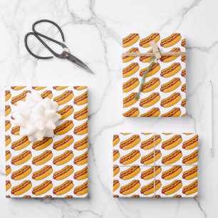 Gebratenes Hot Dog Muster Geschenkpapier Set