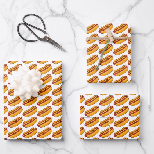 Gebratenes Hot Dog Muster Geschenkpapier Set (Vorderseite)