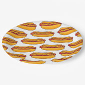 Gebratenes Hot Dog Muster Pappteller (Schrägansicht)