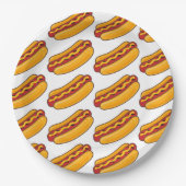 Gebratenes Hot Dog Muster Pappteller (Vorderseite)