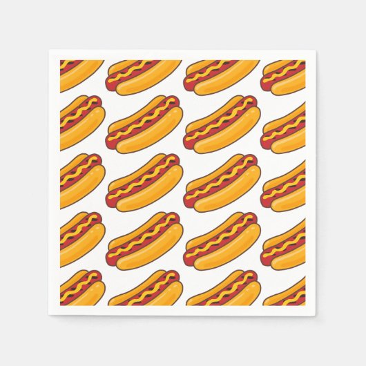 Gebratenes Hot Dog Muster Serviette (Vorderseite)