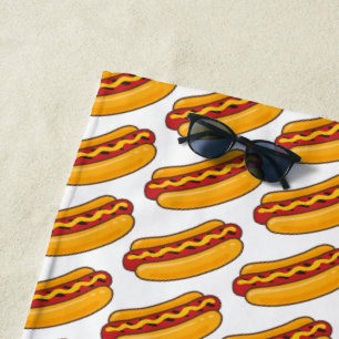 Gebratenes Hot-Dog-Muster Strandtuch