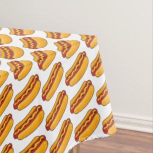 Gebratenes Hot-Dog-Muster Tischdecke