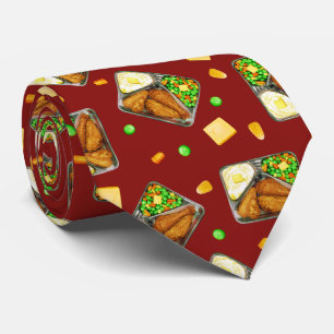 Gebratenes Huhn-Abendessen - im Rot Krawatte