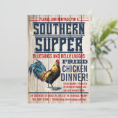 Gebratenes Huhn-Abendessen-Party Einladungen (Stehend Vorderseite)