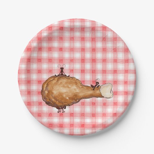 Gebratenes Huhn Pappteller (Vorderseite)