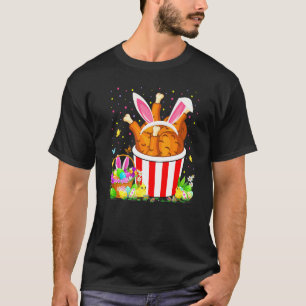 Gebratenes Hühnchen Ostereier-Suche Hase Gebratene T-Shirt