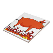 Gebratenes Schwein auf einem Spucken Fliese (Seite)