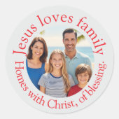 Gebräuchliche Gestalt Jesus Liebe die Familie Runder Aufkleber (Vorderseite)
