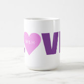 Gebräuchliche Tasse Rosa Herzchen (Mittel)