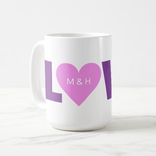 Gebräuchliche Tasse Rosa Herzchen (Vorderseite Links)