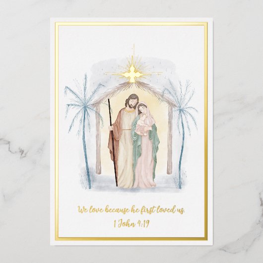 Gebräuchliche Weihnachtsnachtszeit Folien Feiertagskarte (Vorderseite)