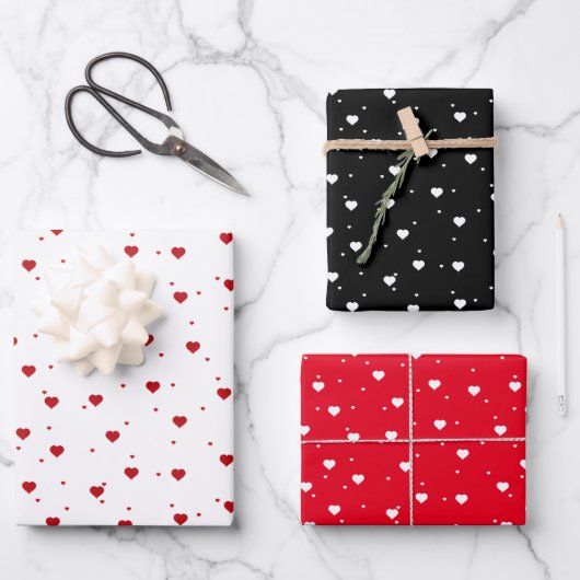 Gebräuchliches Muster in Rot und Weiß Geschenkpapier Set (Vorderseite)