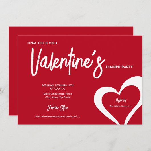 Gebräuchliches Valentinstag-Party Einladung (Vorne/Hinten)