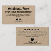 Gebrauchsanleitung für rustikale Kraft Visitenkarte (Vorne/Hinten)