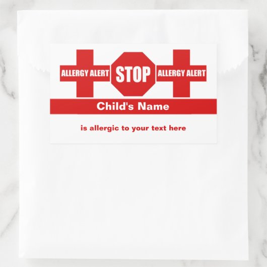 Gebrauchsanweisung für Allergiker Rechteckiger Aufkleber (Tasche)