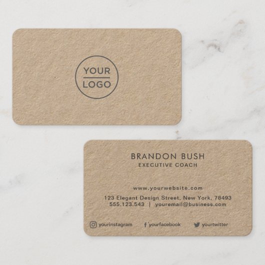 Gebrauchsanweisung für Russe Kraft Papier Visitenkarte (Vorne/Hinten)