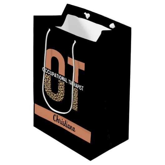 Gebrauchstherapeut für den Spezialberuf OT-Wertgut Mittlere Geschenktüte (Vorderseite Schrägansicht)