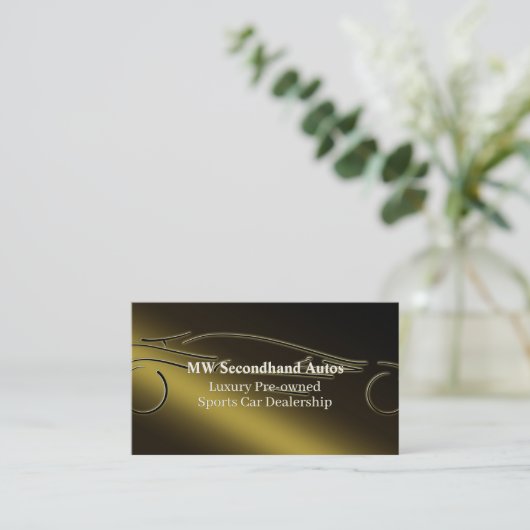 GebrauchtAutos, Luxusgoldsportautologo Visitenkarte (Stehend Vorderseite)