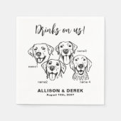 Gebrauchte 4 Hunde trinken Serviette (Vorderseite)