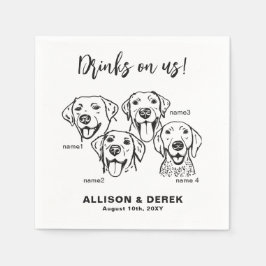 Gebrauchte 4 Hunde trinken Serviette