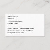 Gebrauchte Camper-Händler-Visitenkarten Visitenkarte (Rückseite)