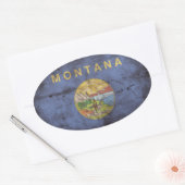 gebrauchte Montana-Flagge; Ovaler Aufkleber (Umschlag)