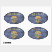 gebrauchte Montana-Flagge; Ovaler Aufkleber (Blatt)