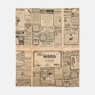 Gebrauchte Papierhintergrund. Alte Zeitungsseite m Fleecedecke