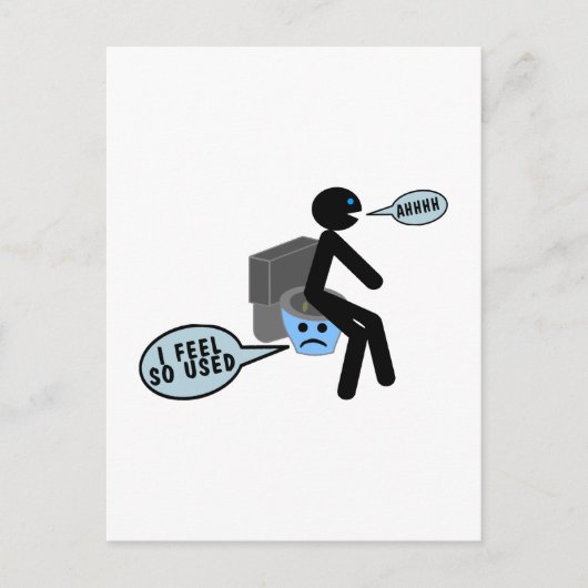 Gebrauchte Toilette Postkarte (Vorderseite)