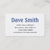 Gebrauchter Autoverkäufer und Service Visitenkarte (Rückseite)