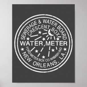 Gebrauchter Kanaldeckel New Orleans Vintage Poster