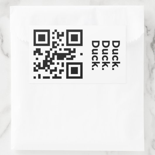 Gebrauchter QR-Code: Ente Rechteckiger Aufkleber (Tasche)