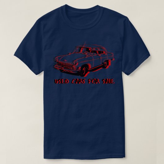 Gebrauchtes Auto zum Verkauf rot und schwarz T-Shirt (Design vorne)