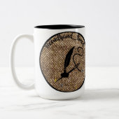 Gebrauchttweedlogo-Tasse Zweifarbige Tasse (Links)