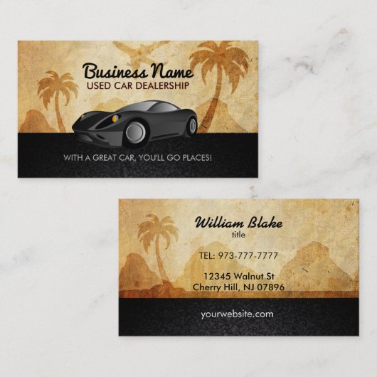 Gebrauchtwagen-Slogans Visitenkarte (Vorne/Hinten)
