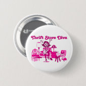 Gebrauchtwarenladen-Diva rund Button (Vorne & Hinten)