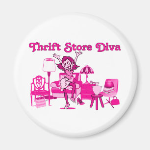Gebrauchtwarenladen-Diva rund Magnet