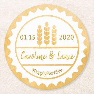 Gebräue, bevor ich Bierflasche-Kappe tat Runder Pappuntersetzer