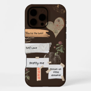 Gebraune Beige Vintage Selbstliebe-Zitat  iPhone 16 Pro Max Hülle