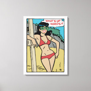 Gebräunte Beach Bunny Bikini Girl • Was ist los, N Leinwanddruck