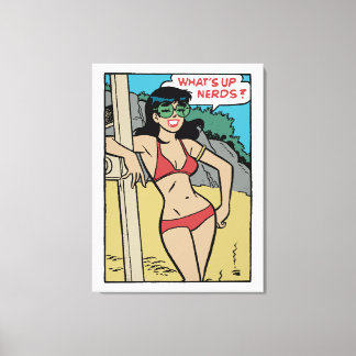 Gebräunte Beach Bunny Bikini Girl • Was ist los, N Leinwanddruck