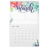 Gebrieftes Aquarellkalender - Personalisiert Kalender (Mär 2026)