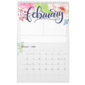 Gebrieftes Aquarellkalender - Personalisiert Kalender (Feb 2026)