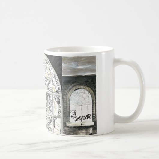 Gebrochene aber nicht zerbrochene schwarze tasse (Rechts)