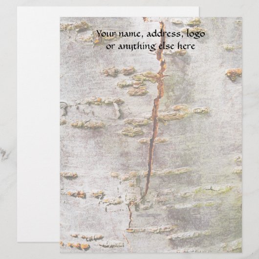 Gebrochene Birkenrinde Briefkopf (Vorne/Hinten)