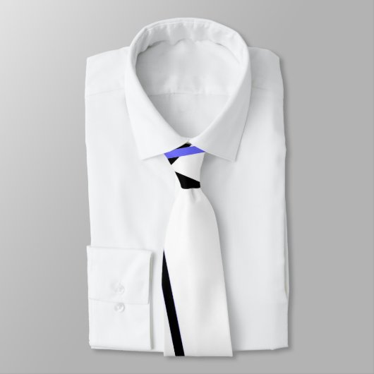 Gebrochene blaue und schwarze Streifen auf weiß Krawatte (Gebunden)