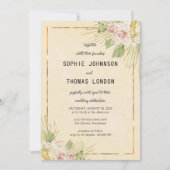 Gebrochene Blume Wasserfarbenhochzeit Einladung (Vorderseite)