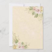 Gebrochene Blume Wasserfarbenhochzeit Einladung (Rückseite)