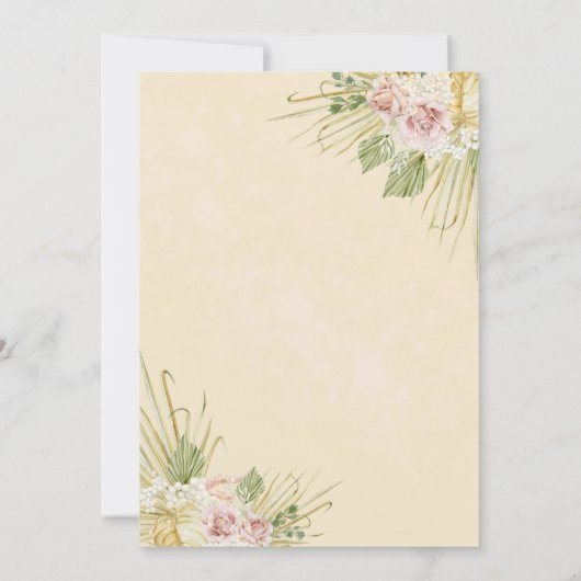 Gebrochene Blume Wasserfarbenhochzeit Einladung (Rückseite)